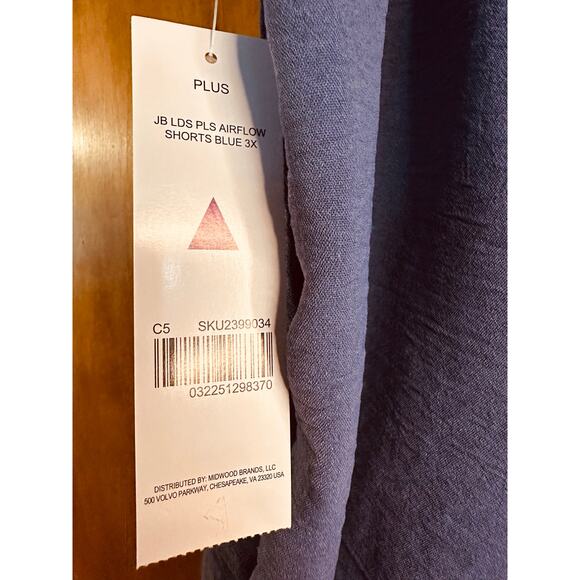 Just Be Women's Blue Shorts Drawstring Tie in Front Lightweight Material Size 3x - Picture 6 of 8